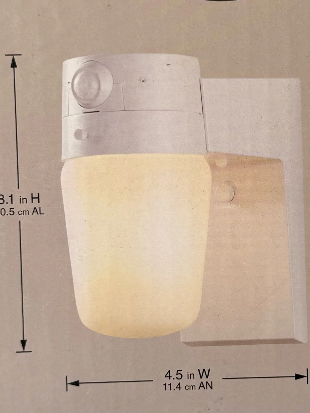 HAMPTON BAY 💡MOTION SENSING EXTERIOR WALL LANTERN💡 WHITE FINISH 🌟NIB🌟